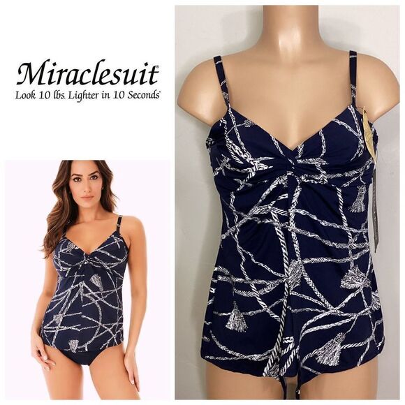 New. Miraclesuit nautical rope tankini top. 8. Normally $126 - Picture 1 of 12